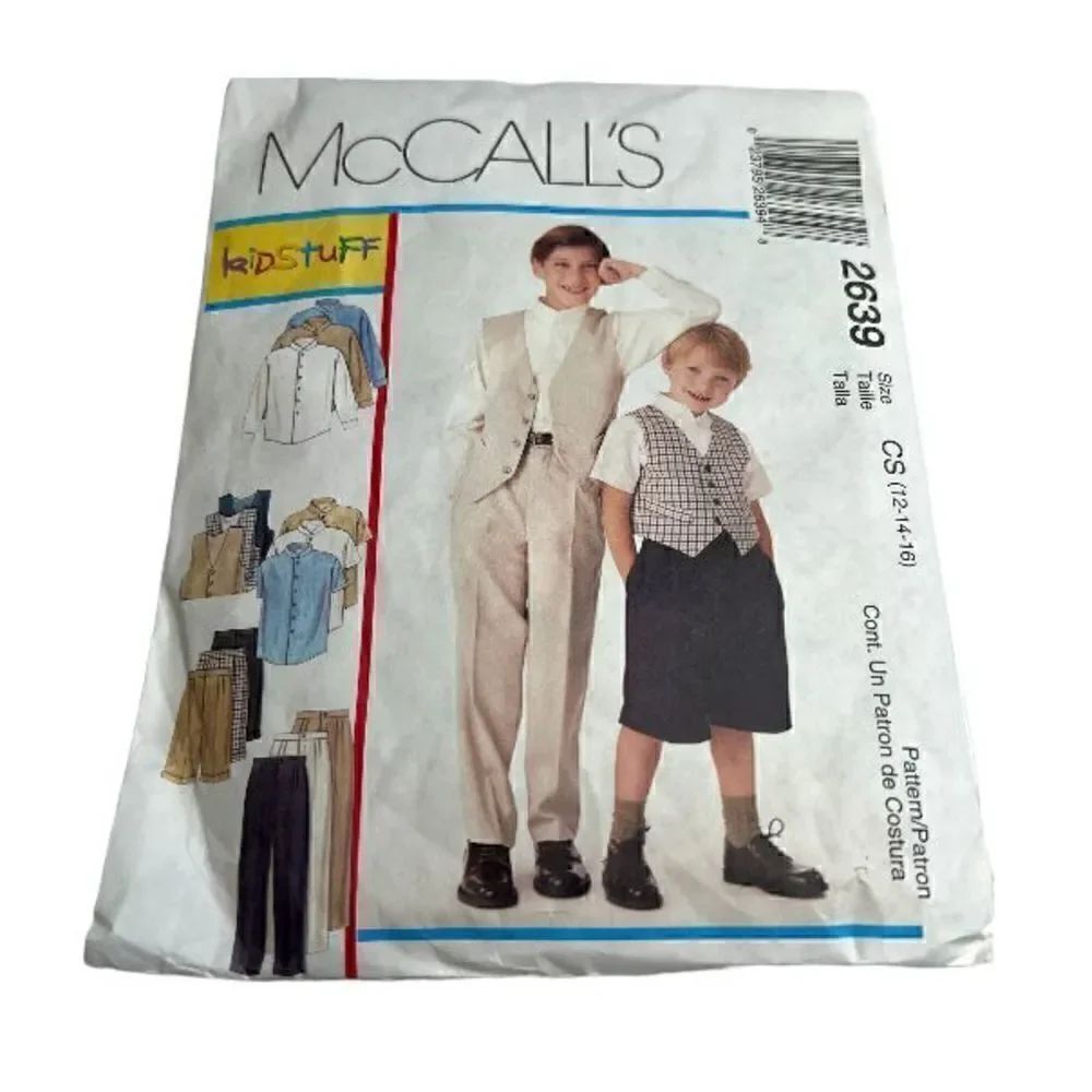 3/$15
or 5/$20 McCall’s 2639 Kids formal wear patterns